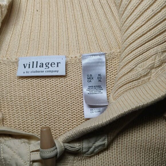 Turtleneck Toggle Button Cream Color Sweater Puppy Quiet Luxury Minimalist Xl - Picture 5 of 9